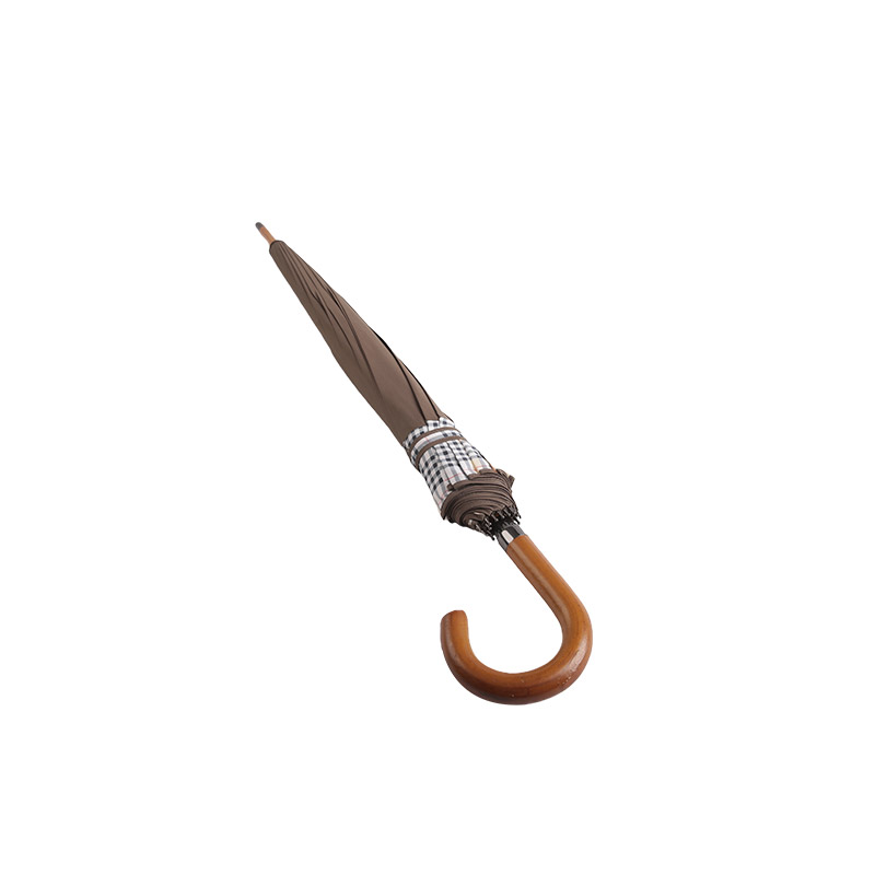 Compositus Inter Brown et Plaid Pongee recta umbella-0E6B0402